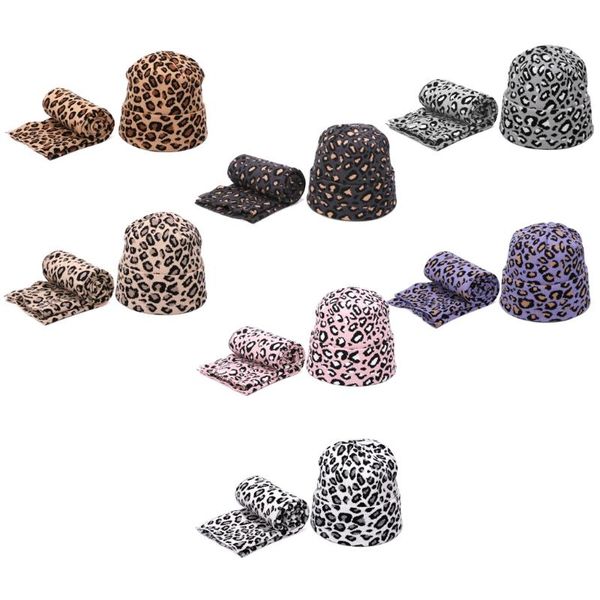 2pcs winter women wool beanie hat scarf set leopard printing spots outdoor, Blue;gray
2pcs winter women wool beanie hat scarf set leopard printing spots outdoor, Blue;gray