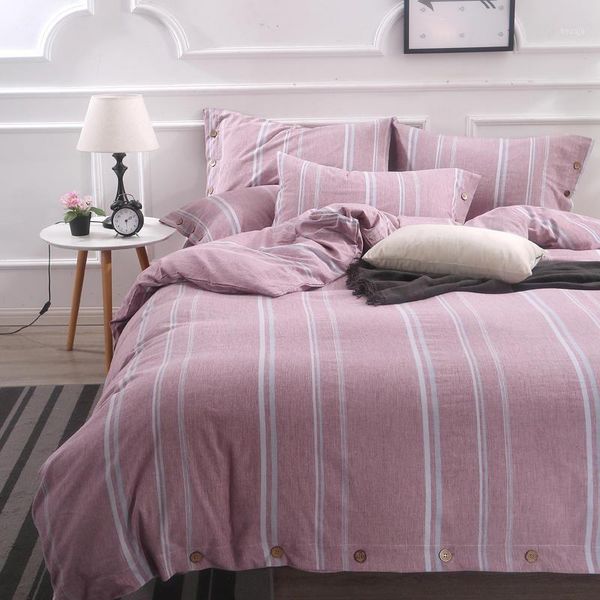 bedding sets snow purple set yarn-dyed cotton stripes bed children linen size sheet button duvet cover1
bedding sets snow purple set yarn-dyed cotton stripes bed children linen size sheet button duvet cover1