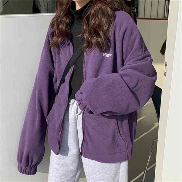 winter fleece zipper up womens hoodies autumn casual stand collar long sleeve loose purple sweatshirt thicken oversized outwear, Black
winter fleece zipper up womens hoodies autumn casual stand collar long sleeve loose purple sweatshirt thicken oversized outwear, Black