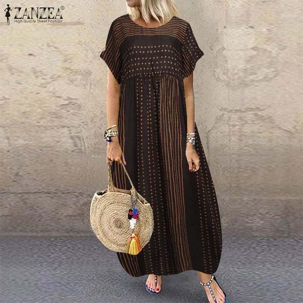 zanzea 2020 summer women o neck short sleeve striped sundress vintage dress femme female loose casual long vestido kaftan robe1, Black;gray
zanzea 2020 summer women o neck short sleeve striped sundress vintage dress femme female loose casual long vestido kaftan robe1, Black;gray
