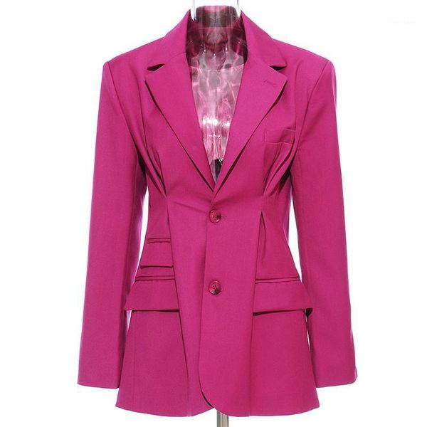 women's suits & blazers korean chic fashion folds waisted slim blazer women spring fuchsia casual jacket workwear outfits single breast, White;black
women's suits & blazers korean chic fashion folds waisted slim blazer women spring fuchsia casual jacket workwear outfits single breast, White;black