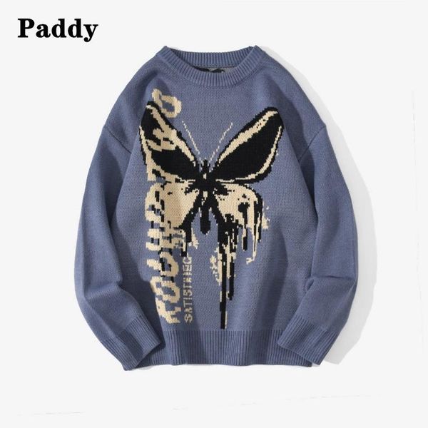 autumn and winter fashion high street butterfly sweater men's fashion loose and comfortable high-quality sweater men, White;black
autumn and winter fashion high street butterfly sweater men's fashion loose and comfortable high-quality sweater men, White;black