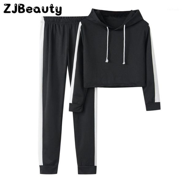 gym clothing tracksuit for women 2 pieces exercise set solid colors hooded short sweatshirt pant fitness sport suit sportswear#g41, White;black
gym clothing tracksuit for women 2 pieces exercise set solid colors hooded short sweatshirt pant fitness sport suit sportswear#g41, White;black
