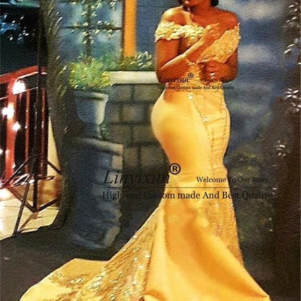 african nigerian yellow mermaid prom dresses off shoulder lace sequined satin evening prom gowns arabic prom dress custom 201113, White;black
african nigerian yellow mermaid prom dresses off shoulder lace sequined satin evening prom gowns arabic prom dress custom 201113, White;black