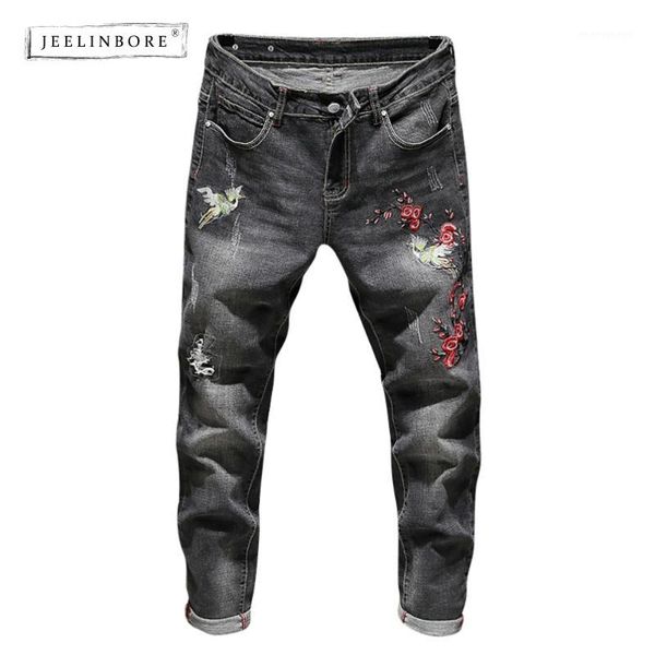 jeelinbore 2018 summer fashion designer flower printed men's slim denim pants patchwork black ripped jeans for men1
jeelinbore 2018 summer fashion designer flower printed men's slim denim pants patchwork black ripped jeans for men1