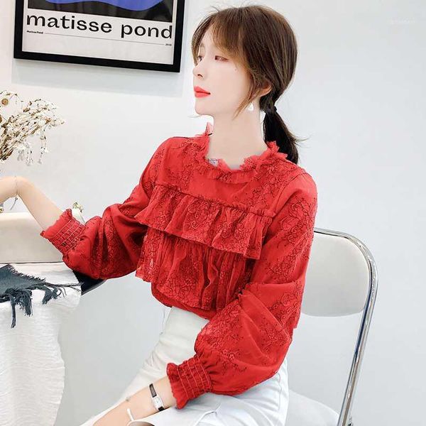 women's blouses & shirts 2021 elegant floral lace blouse shirt women lantern sleeve spring summer blusas mujer1, White
women's blouses & shirts 2021 elegant floral lace blouse shirt women lantern sleeve spring summer blusas mujer1, White
