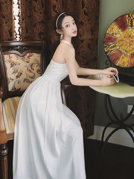 elegant sleeveless chiffon 2021 long white summer girl with no back mid-calf halter empire night party dress etov, Black;gray
elegant sleeveless chiffon 2021 long white summer girl with no back mid-calf halter empire night party dress etov, Black;gray