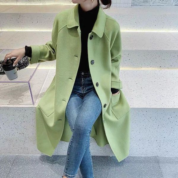 women's wool & blends women 2021 autumn winter 100% overcoat female elegant double sided coat loose casual abrigos mujer manteau femme, Black
women's wool & blends women 2021 autumn winter 100% overcoat female elegant double sided coat loose casual abrigos mujer manteau femme, Black