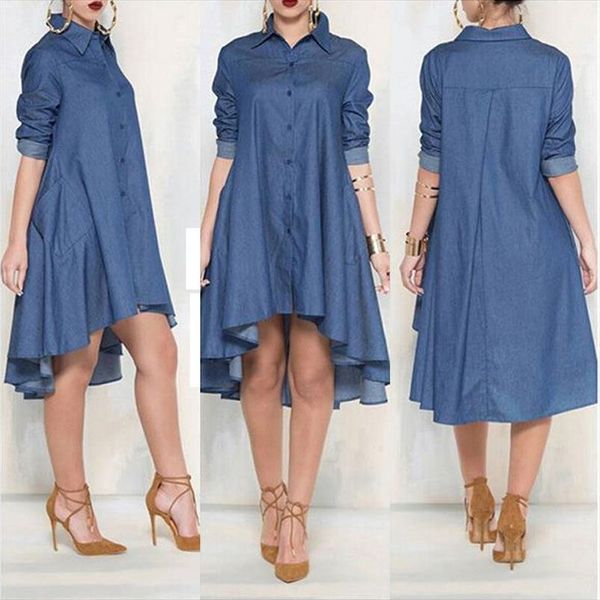 women casual loose long sleeve denim jeans blouse shirts sundress short mini vestido cocktail party clubwear outfits shirts top, White
women casual loose long sleeve denim jeans blouse shirts sundress short mini vestido cocktail party clubwear outfits shirts top, White
