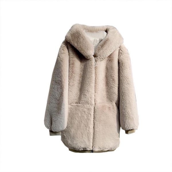 plush faux fur coat women's mid-length overcoat 2021winter cocoon imitation fur hooded jacket loose casual women clothing, Black
plush faux fur coat women's mid-length overcoat 2021winter cocoon imitation fur hooded jacket loose casual women clothing, Black