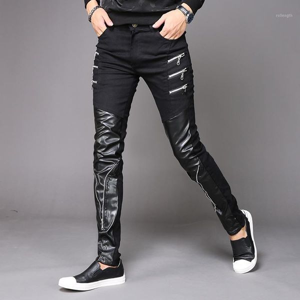 autumn and winter thick stitching leather pants men's korean slim models tide non-mainstream motorcycle pants youth nightclub1, Black
autumn and winter thick stitching leather pants men's korean slim models tide non-mainstream motorcycle pants youth nightclub1, Black