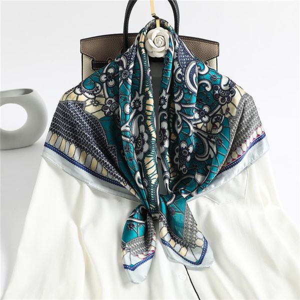 2020 Design Print Women Silk Scarf Square Hijab Shawl Wrap Large Foulard Neck Scarves Female Headband Neckerchief Bandana, Blue;gray
2020 Design Print Women Silk Scarf Square Hijab Shawl Wrap Large Foulard Neck Scarves Female Headband Neckerchief Bandana, Blue;gray