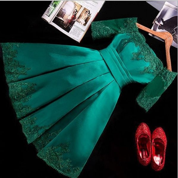 fashion dark green/blue party dresses short dress scalloped satin lace-up built-in bra evening party gowns, Black;gray
fashion dark green/blue party dresses short dress scalloped satin lace-up built-in bra evening party gowns, Black;gray