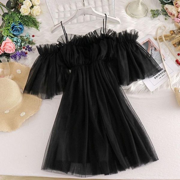 qweek mesh fairy dress women 2021 fashion sundress summer japanese sweets spaghetti stap slip elegant off shoulder dress black, Black;gray
qweek mesh fairy dress women 2021 fashion sundress summer japanese sweets spaghetti stap slip elegant off shoulder dress black, Black;gray