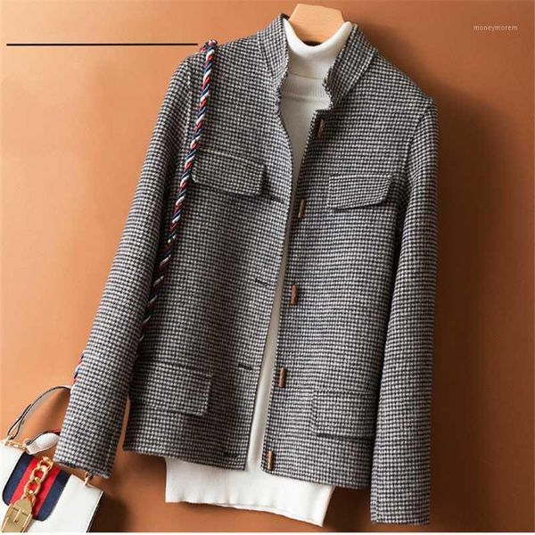 women's wool & blends short double-sided woolen coat female 2021 autumn winter fashion pure stand collar long sleeve tide h10321, Black
women's wool & blends short double-sided woolen coat female 2021 autumn winter fashion pure stand collar long sleeve tide h10321, Black