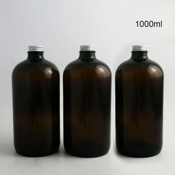 1000ml large empty refillable 33oz dark amber boston round glass liquid bottle with aluminium caps1
1000ml large empty refillable 33oz dark amber boston round glass liquid bottle with aluminium caps1