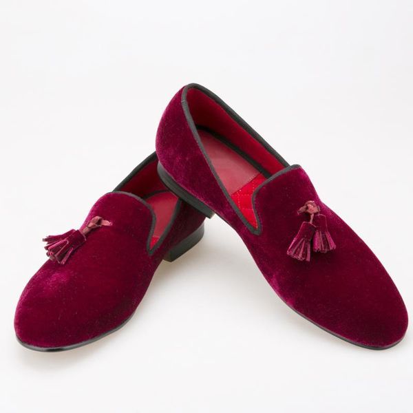 red velvet loafers new loafers handmade tassels men flats in six colors classic driving shoe smoking slipper1, Black
red velvet loafers new loafers handmade tassels men flats in six colors classic driving shoe smoking slipper1, Black