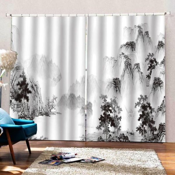 custom any size black and white pastoral mountain curtains shading 3d living room curtains bedroom luxury decoration 
custom any size black and white pastoral mountain curtains shading 3d living room curtains bedroom luxury decoration