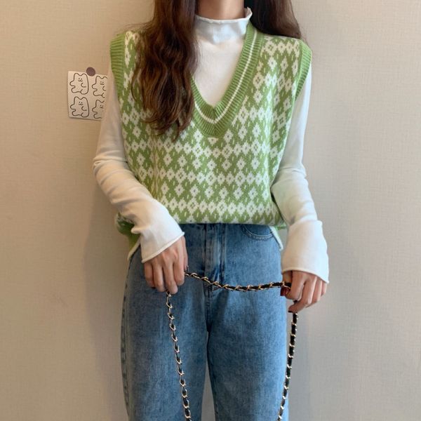 vest women's autumn and winter 2020 new versatile sleeveless v-neck contrast color knitted sweater trend, White;black
vest women's autumn and winter 2020 new versatile sleeveless v-neck contrast color knitted sweater trend, White;black