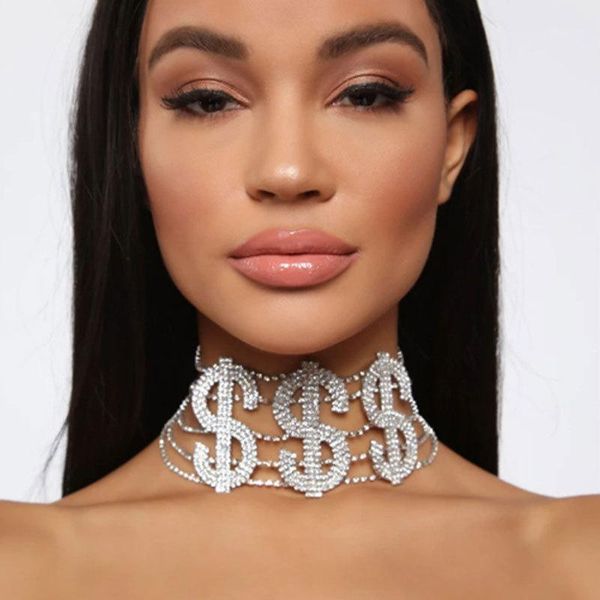 full rhinestone luxurious chokers necklaces collar chain fashion dollar $ letter charm temperament trendy golden nightclub party1, Golden;silver
full rhinestone luxurious chokers necklaces collar chain fashion dollar $ letter charm temperament trendy golden nightclub party1, Golden;silver