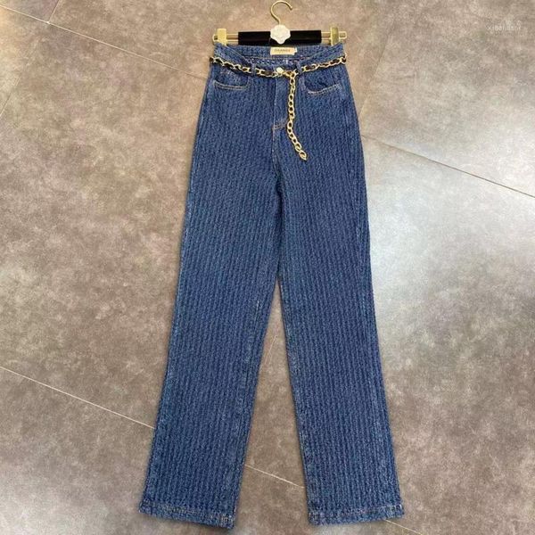 deat 2020 autunm winter women new style fashion chain belt decoration high waist casual straight denim pants rd6431, Blue
deat 2020 autunm winter women new style fashion chain belt decoration high waist casual straight denim pants rd6431, Blue