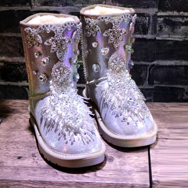 2020 network station on luxury star precious diamond fringe leather-proof pearl'snow boots' d32p, Black
2020 network station on luxury star precious diamond fringe leather-proof pearl'snow boots' d32p, Black