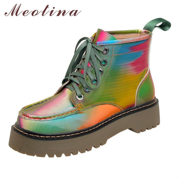 meotina genuine leather flat platform ankle boots women shoes round toe lace up mixed colors short boots ladies autumn black
meotina genuine leather flat platform ankle boots women shoes round toe lace up mixed colors short boots ladies autumn black