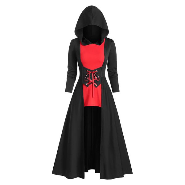 2020 autumn and winter new european and american womens clothing mid-length contrast color cloak dress lace-up long sleeve womens dress, White;black
2020 autumn and winter new european and american womens clothing mid-length contrast color cloak dress lace-up long sleeve womens dress, White;black