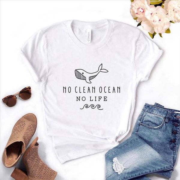 no clean ocean no life whale print women tshirt cotton casual funny t shirt gift lady yong girl tee 6 color, White
no clean ocean no life whale print women tshirt cotton casual funny t shirt gift lady yong girl tee 6 color, White