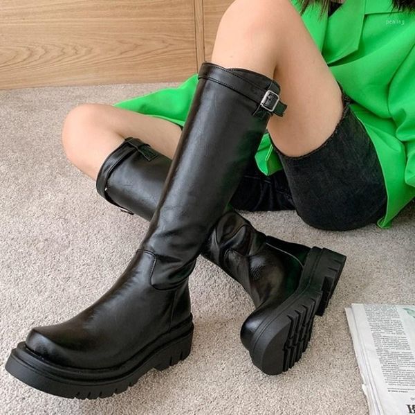 women's winter boots fashion round toe buckle strap anti-slip thick bottom big size 43 lady knee-high boots1, Black
women's winter boots fashion round toe buckle strap anti-slip thick bottom big size 43 lady knee-high boots1, Black