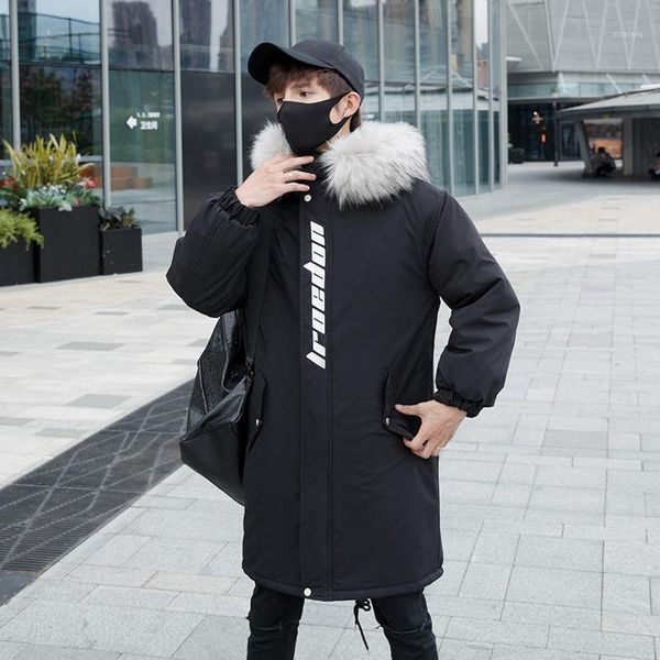 men's hooded cotton-padded jacket winter new thickened warm large fur collar male jacket trendy brand loose fashion tooling coat1, Black
men's hooded cotton-padded jacket winter new thickened warm large fur collar male jacket trendy brand loose fashion tooling coat1, Black