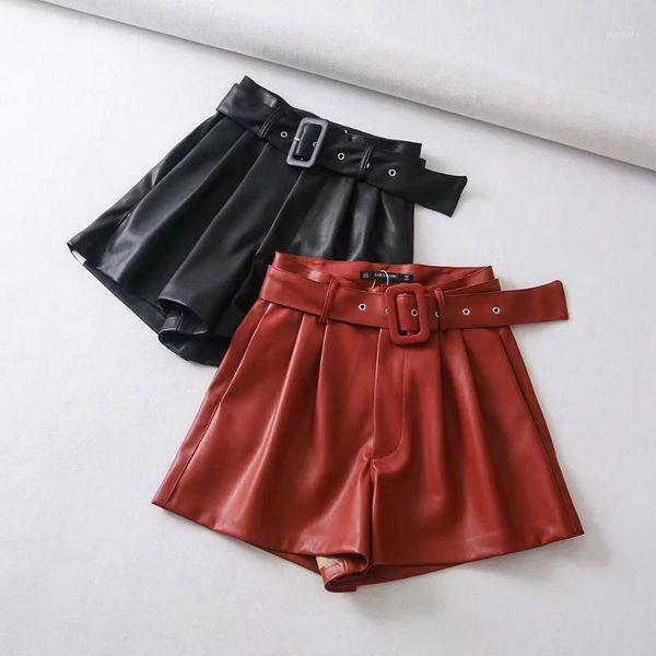 2020 pu leather high waist short pants for women orange wide leg faux leather shorts loose pu shorts with belt1, White;black
2020 pu leather high waist short pants for women orange wide leg faux leather shorts loose pu shorts with belt1, White;black