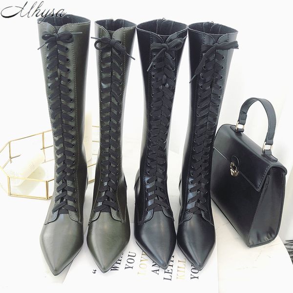 2020 autumn winter new women's european american style boots cross straps pointed thick heel women's boots elastic w217, Black
2020 autumn winter new women's european american style boots cross straps pointed thick heel women's boots elastic w217, Black