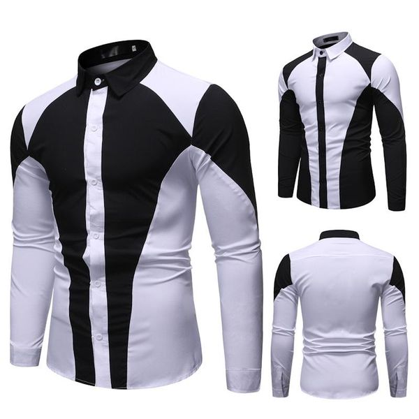 men's casual shirts brand fashion personality leisure business long-sleeve color shirt mens korean streetwear, White;black
men's casual shirts brand fashion personality leisure business long-sleeve color shirt mens korean streetwear, White;black