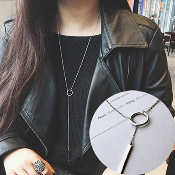 new women circle strip long chain necklace collares kolye bijoux femme choker necklace jewelry sale, Silver
new women circle strip long chain necklace collares kolye bijoux femme choker necklace jewelry sale, Silver