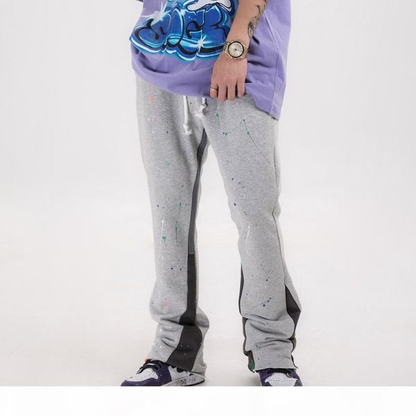 новый японский всплеск чернила повседневные брюки мужчины и женщины сращивание контрастные цвета flare брюки stretwear сыпучие брюки багги т, Black 
новый японский всплеск чернила повседневные брюки мужчины и женщины сращивание контрастные цвета flare брюки stretwear сыпучие брюки багги т, Black