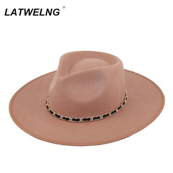 new metal chain fedoras hat for women wedding party hats 100% wool autumn winter jazz hats wide brim soft fedora hat, Blue;gray
new metal chain fedoras hat for women wedding party hats 100% wool autumn winter jazz hats wide brim soft fedora hat, Blue;gray