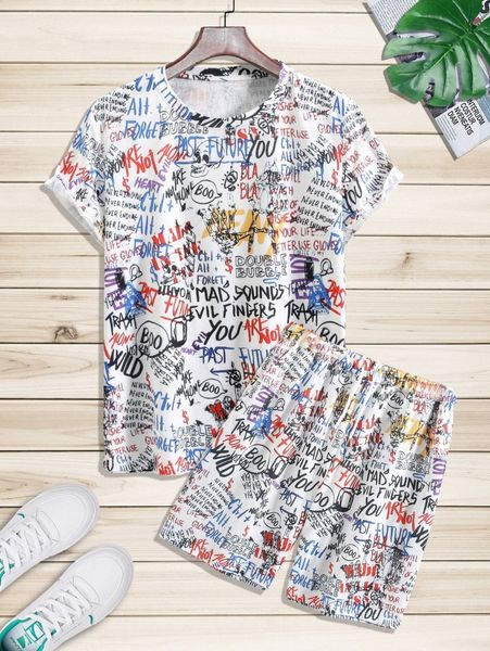 men random halloween print tee & shorts j7ey#, Gray
men random halloween print tee & shorts j7ey#, Gray