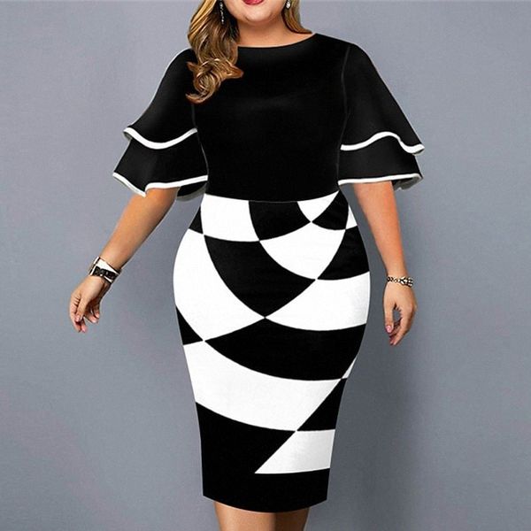 women's plus size sheath dress floral round neck ruffle short sleeve fall spring work casual midi dress causal daily dress / print 587y, Black
women's plus size sheath dress floral round neck ruffle short sleeve fall spring work casual midi dress causal daily dress / print 587y, Black