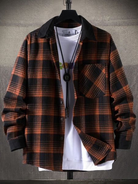 men plaid shirt without tee t1ub#, White;black