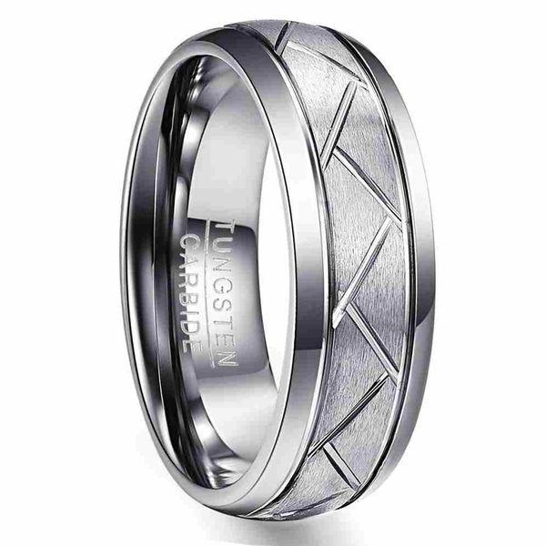 8mm wide silver gray matte facing corner groove tire pattern tungsten ring men's ring jewelry goods in stock
8mm wide silver gray matte facing corner groove tire pattern tungsten ring men's ring jewelry goods in stock