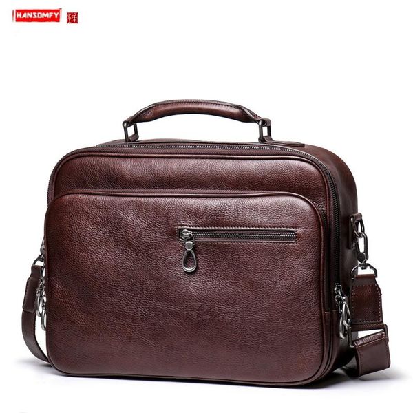factory new handbag men's portable genuine leather briefcase women's leather shoulder messenger bag computer bag travel 15.6
factory new handbag men's portable genuine leather briefcase women's leather shoulder messenger bag computer bag travel 15.6