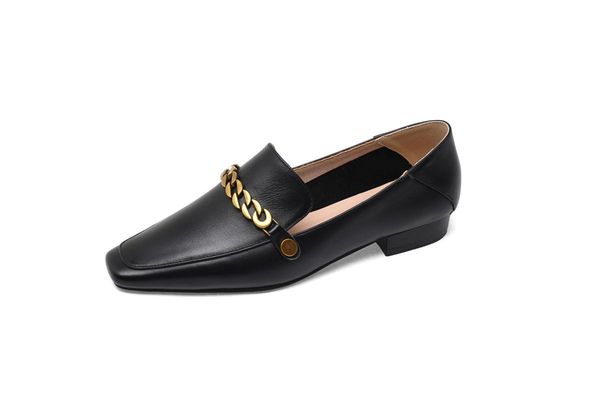 lmyom brand women's shoes genuine leather square toe metal buckle black leather single shoes women's flat-heel
lmyom brand women's shoes genuine leather square toe metal buckle black leather single shoes women's flat-heel