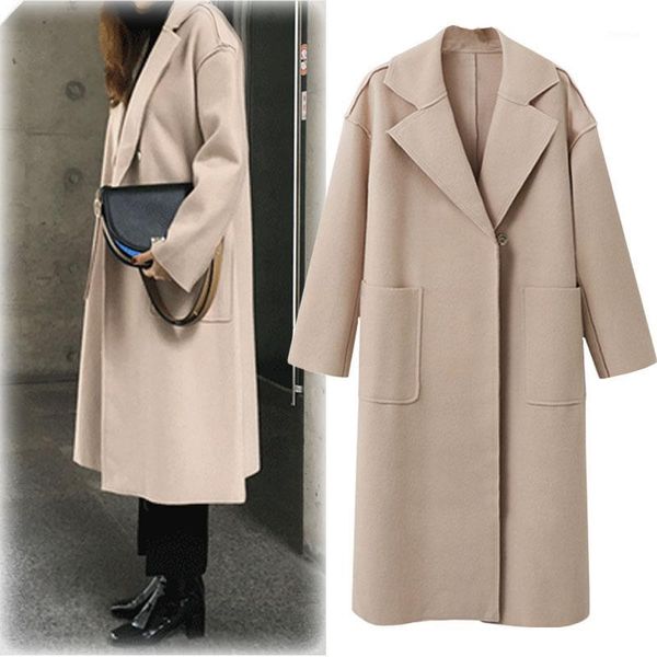 new autumn winter pure color windbreaker cashmere woolen overcoat women's clothing fashion medium long loose woolen coat clothes1, Black
new autumn winter pure color windbreaker cashmere woolen overcoat women's clothing fashion medium long loose woolen coat clothes1, Black