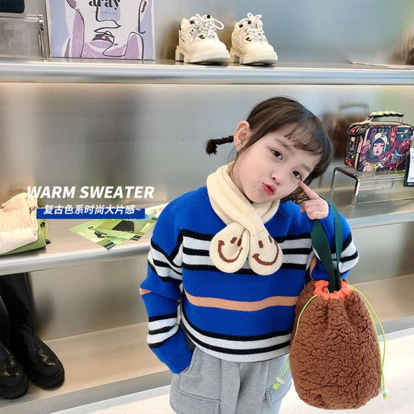 children's sweater inside winter thickened imitation mink cashmere girl's pullover round neck stripe t-shirt b2m6, Blue
children's sweater inside winter thickened imitation mink cashmere girl's pullover round neck stripe t-shirt b2m6, Blue