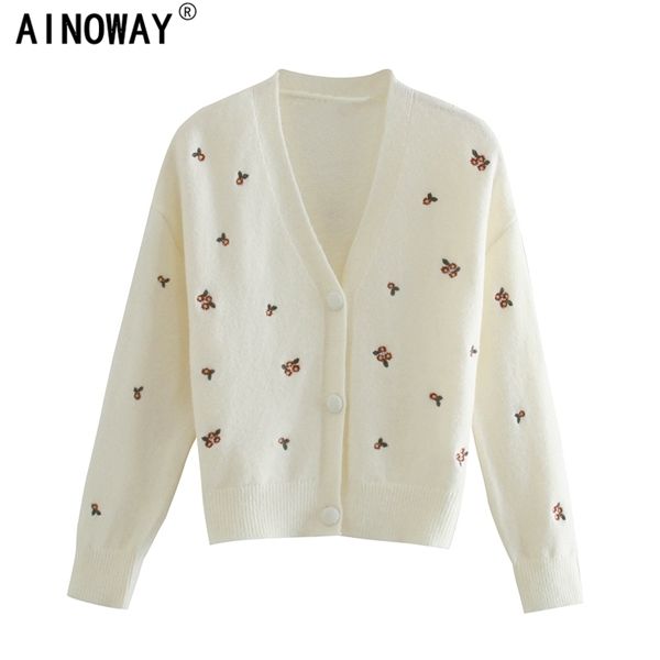 vintage chic women long sleeve knitted cardigans sweater ladies single breasted embroidery floral oversized sweater, White;black
vintage chic women long sleeve knitted cardigans sweater ladies single breasted embroidery floral oversized sweater, White;black