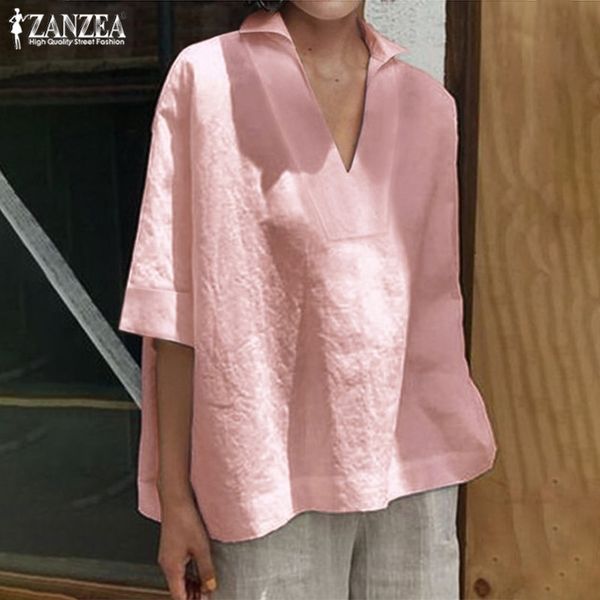 zanzea women's summer blouse plus size elegant 3/4 sleeve shirts female solid blusas kaftan v neck tunic casual tunic y200622, White
zanzea women's summer blouse plus size elegant 3/4 sleeve shirts female solid blusas kaftan v neck tunic casual tunic y200622, White
