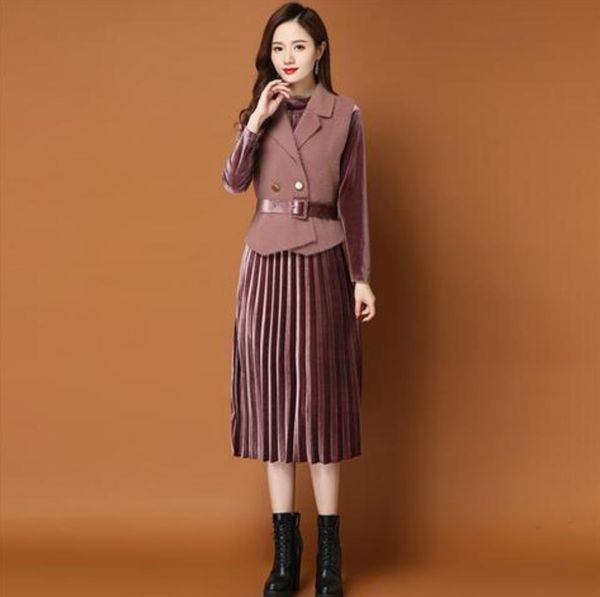 new 2021 autumn and winter cardigan wool two pieces of gold velvet, women's loose dress, waistcoat + dress assembly y459 rkc1 yq0d, Gray
new 2021 autumn and winter cardigan wool two pieces of gold velvet, women's loose dress, waistcoat + dress assembly y459 rkc1 yq0d, Gray