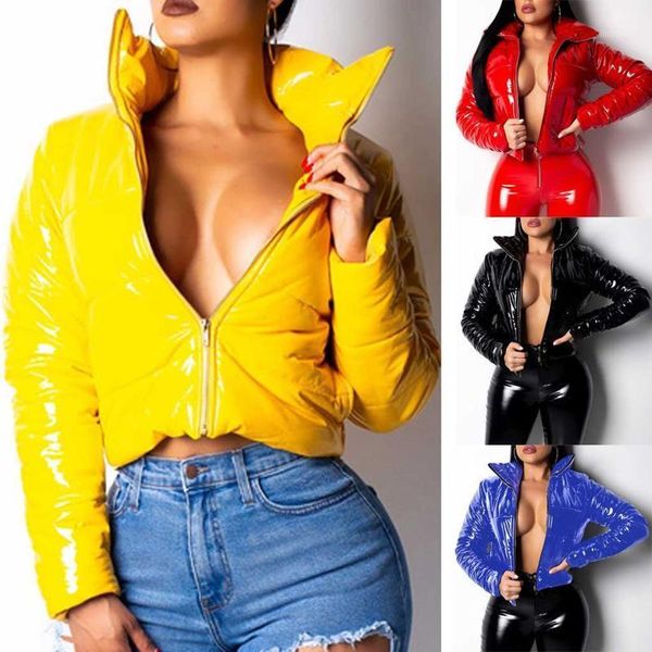 women's pockets coat ladies patent leather bright leather bread jacket down jackets down jackets women 2021 jacket women1, Black;brown
women's pockets coat ladies patent leather bright leather bread jacket down jackets down jackets women 2021 jacket women1, Black;brown