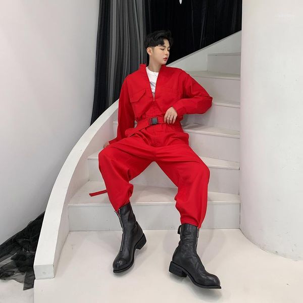 men's jeans 2021 full sleeve overalls pockets cargo long black red loose1, Blue 
men's jeans 2021 full sleeve overalls pockets cargo long black red loose1, Blue